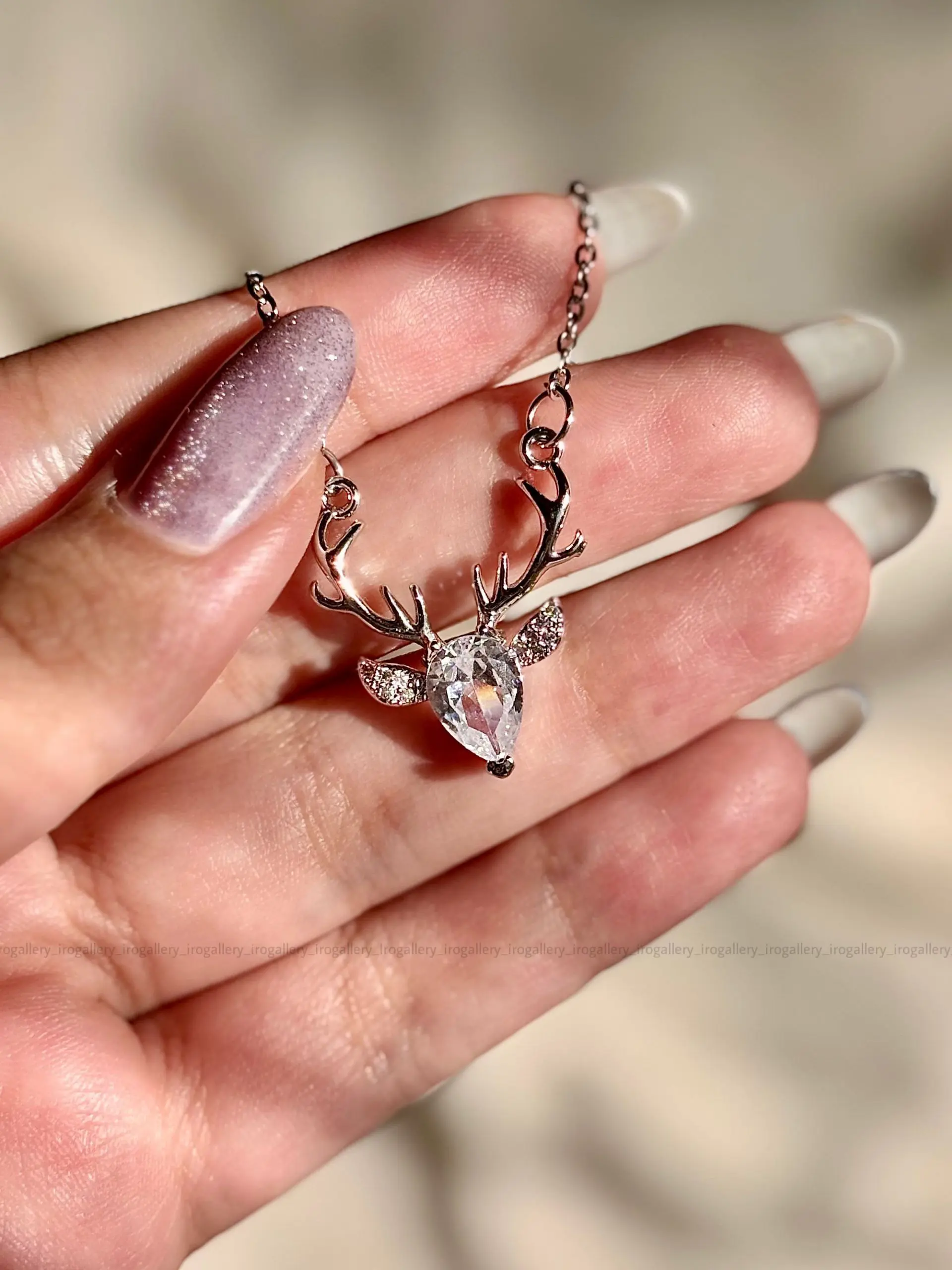 گردنبند جواهری گوزن ✨ - تصویر 2