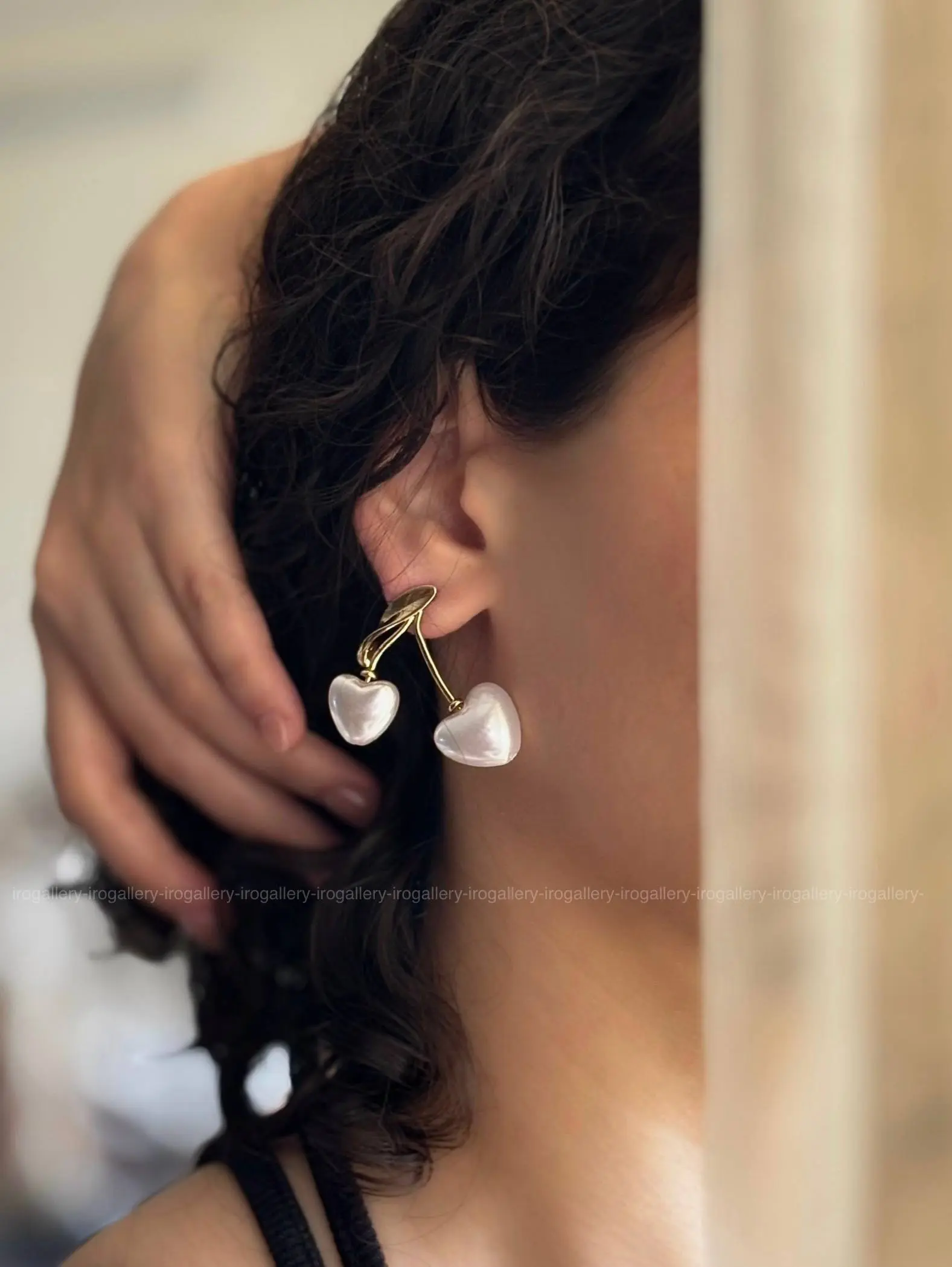 گوشواره قلب گیلاسی 🤍