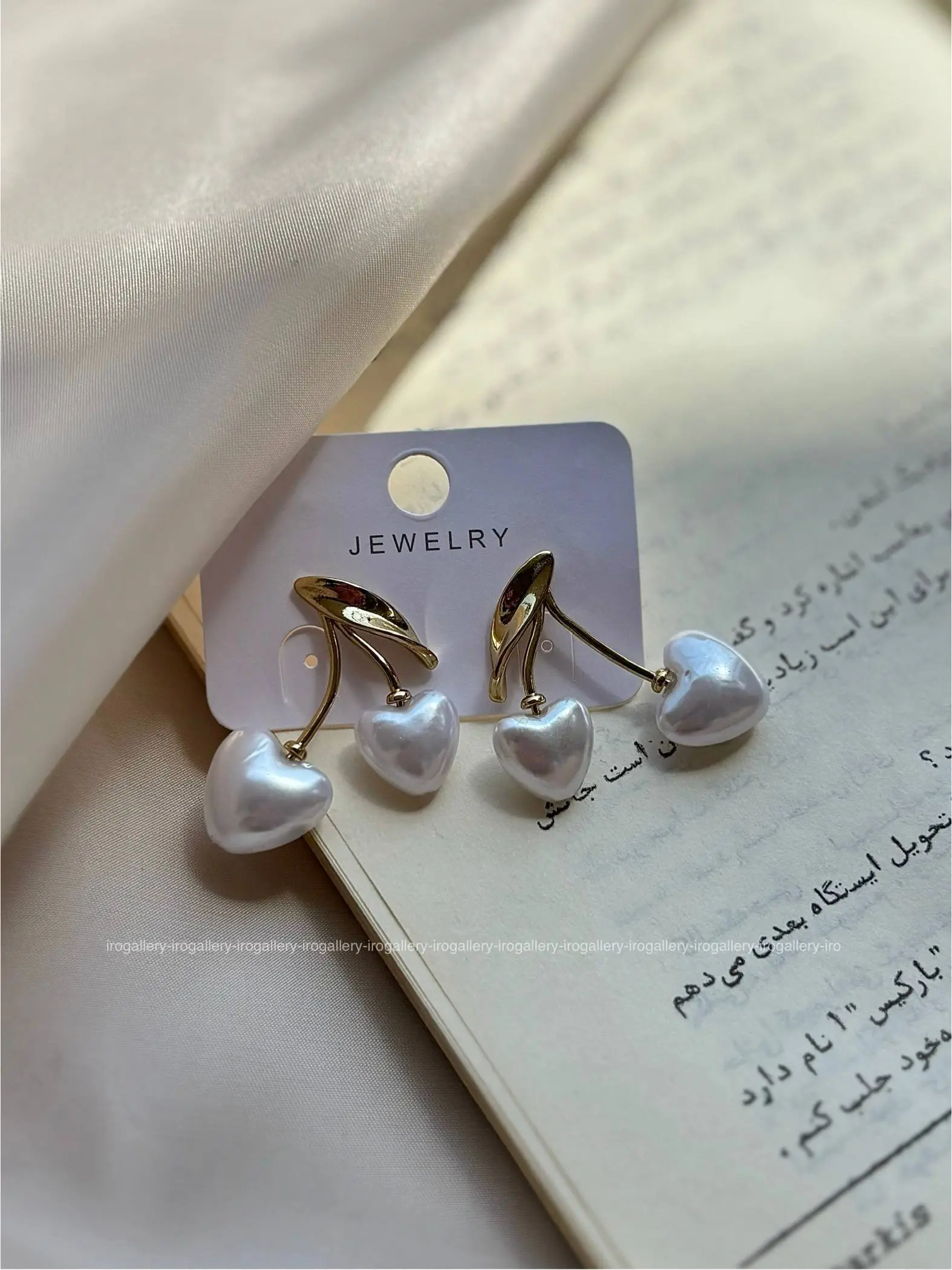 گوشواره قلب گیلاسی 🤍 - تصویر 2